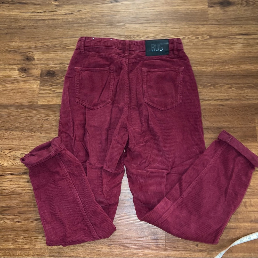 BDG Urban Outfitters Color Corduroy High Waisted Mom Pant in Maroon Size 28 - Picture 4 of 9
